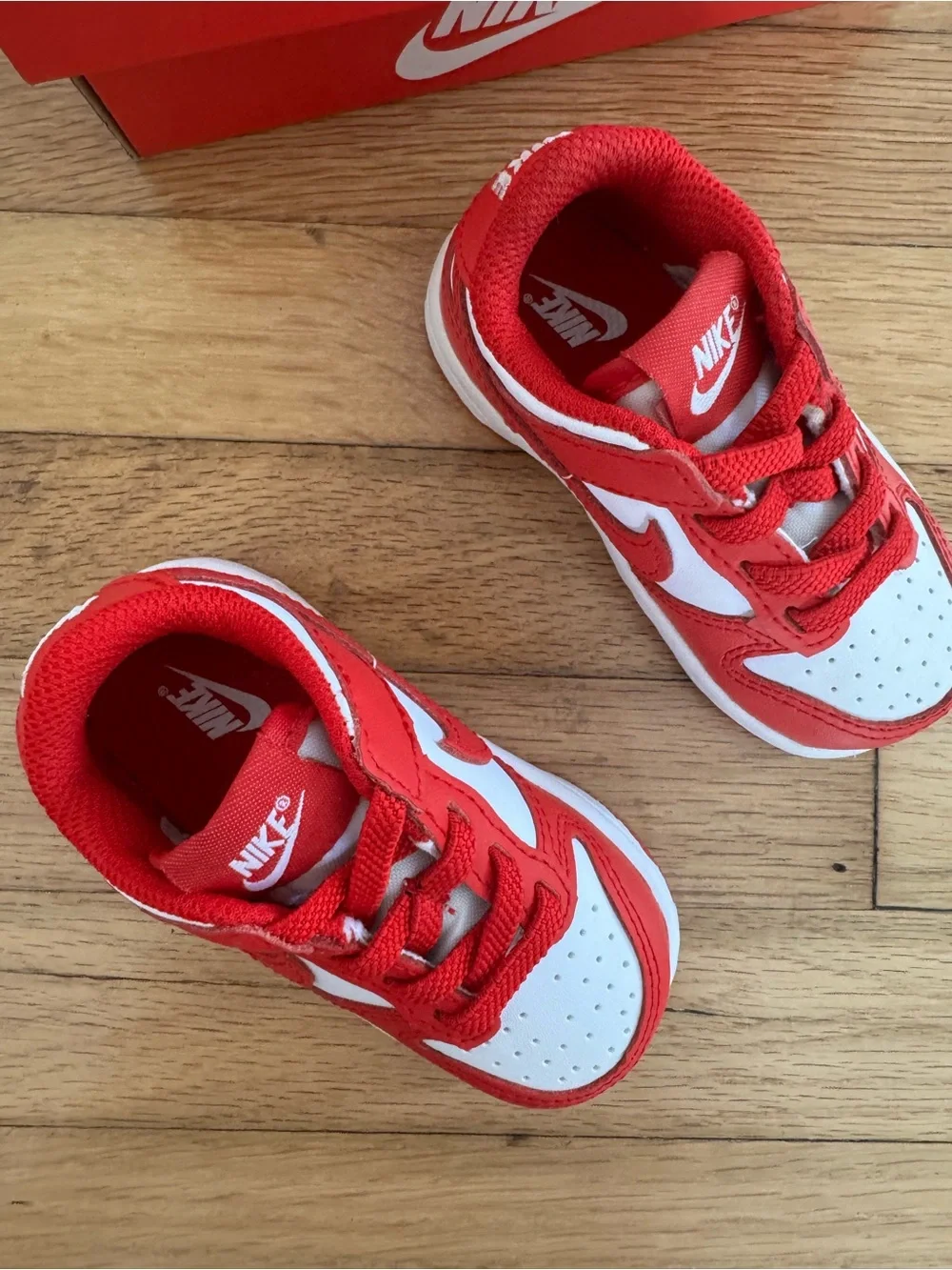 Nike Dunk Low (TDE) University Red & White Baby Trainers Sneakers Shoes